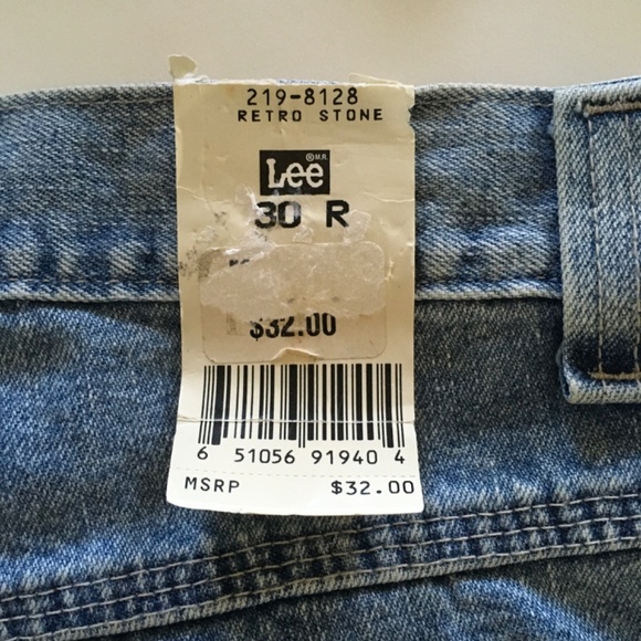 VTG Lee Dungarees Carpenter Shorts Sz 30 Retro Stone Blue Denim Made In USA NWT - Picture 5 of 16